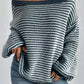 Striped Off-Shoulder Jumper