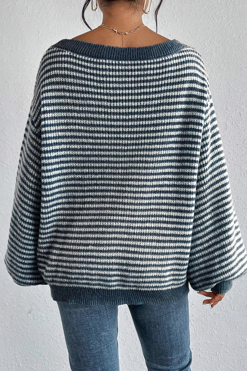 Striped Off-Shoulder Jumper