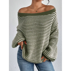 Striped Off-Shoulder Jumper