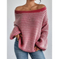 Striped Off-Shoulder Jumper