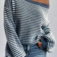 Striped Off-Shoulder Jumper