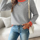 Coral Trim Striped Jumper