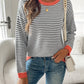 Coral Trim Striped Jumper