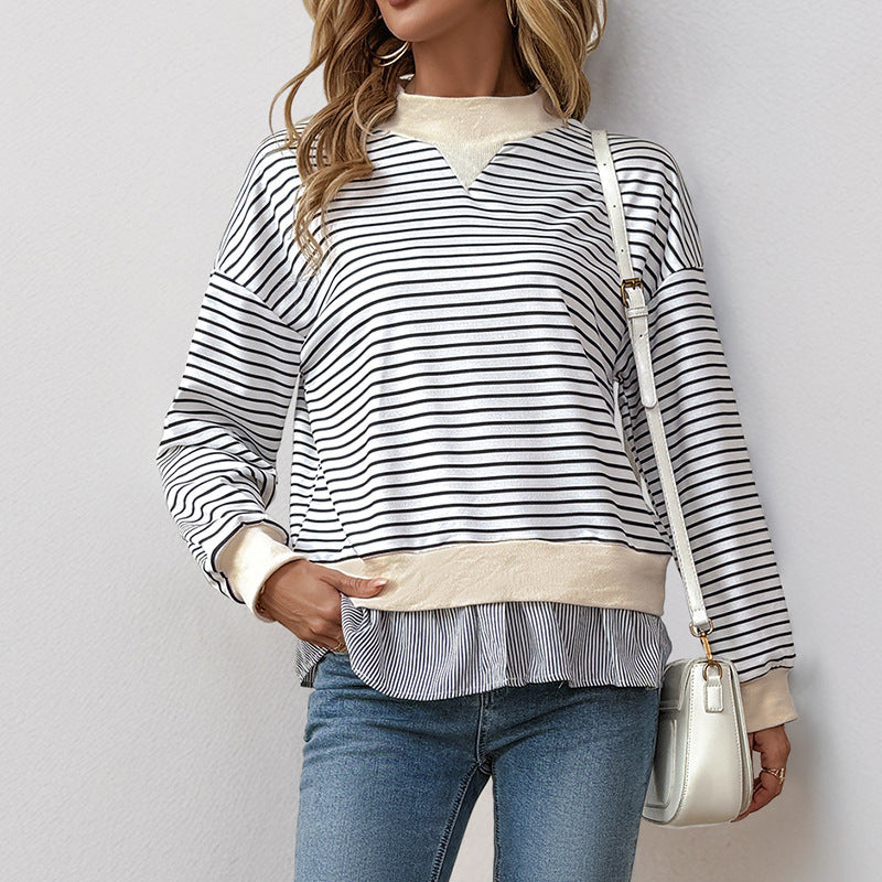 Layered Shirt Hem Sweatshirt
