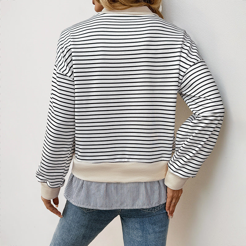 Layered Shirt Hem Sweatshirt