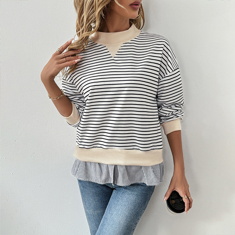 Layered Shirt Hem Sweatshirt
