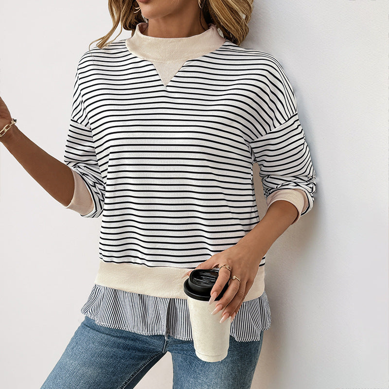 Layered Shirt Hem Sweatshirt