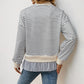 Ruffle Hem Striped Sweatshirt
