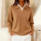 Gold Side Button V-Neck Jumper