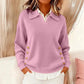 Gold Side Button V-Neck Jumper