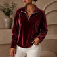 Velvet Half-Zip Top