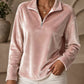 Velvet Half-Zip Top