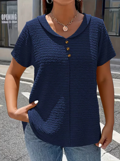 V-Neck Button Top