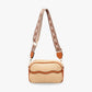 Crossbody Bag Straw Faux Leather with Adjustable Strap
