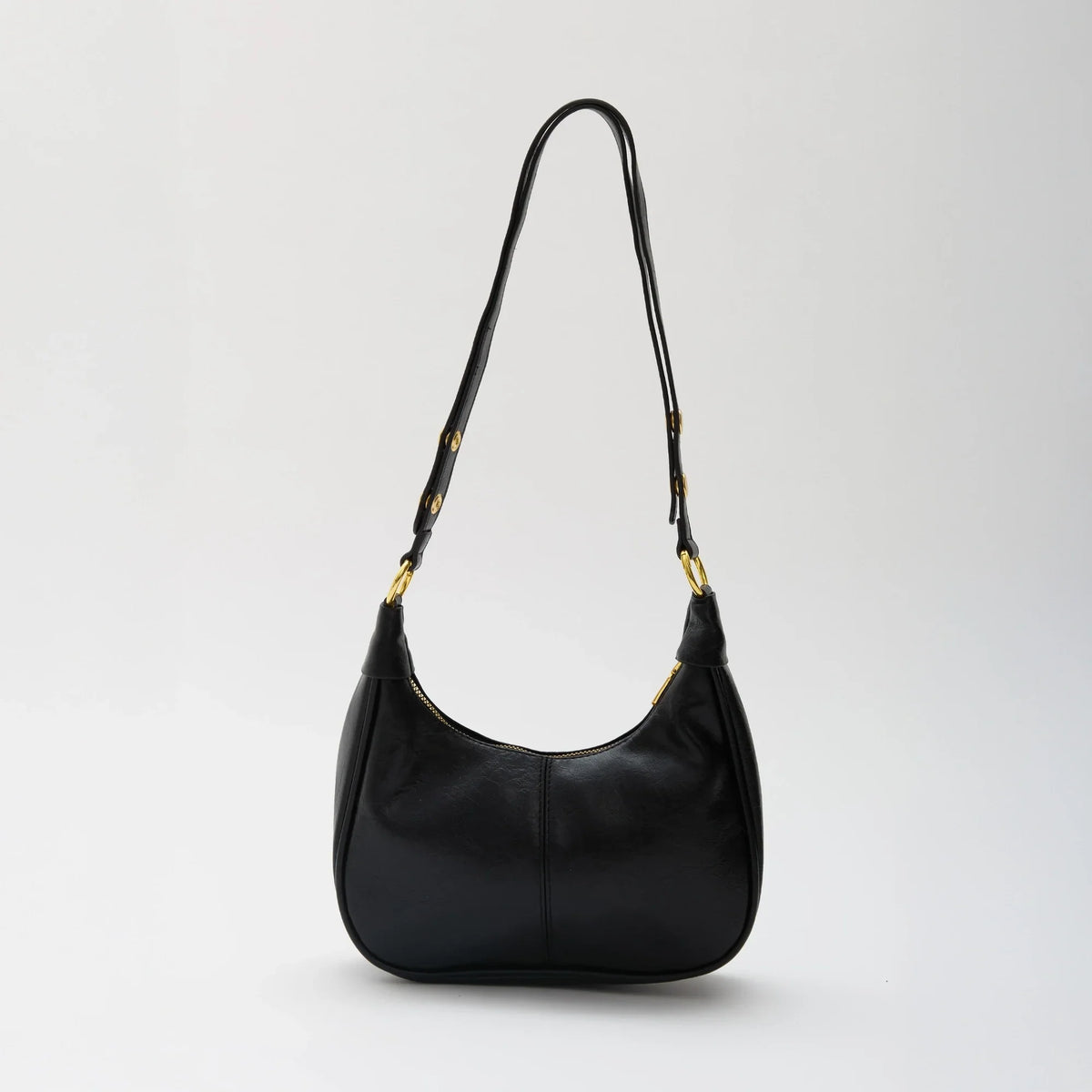 Crossbody Bag Faux Leather with Zip and Snap-Adjustable Strap