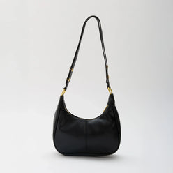 Crossbody Bag Faux Leather with Zip and Snap-Adjustable Strap