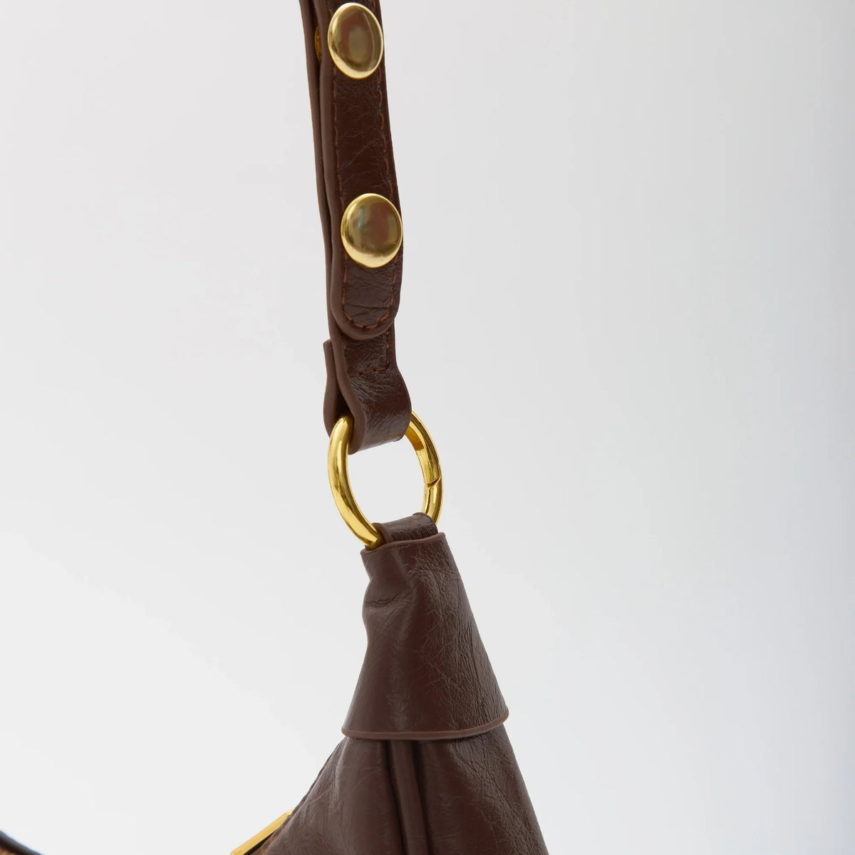 Crossbody Bag Faux Leather with Zip and Snap-Adjustable Strap