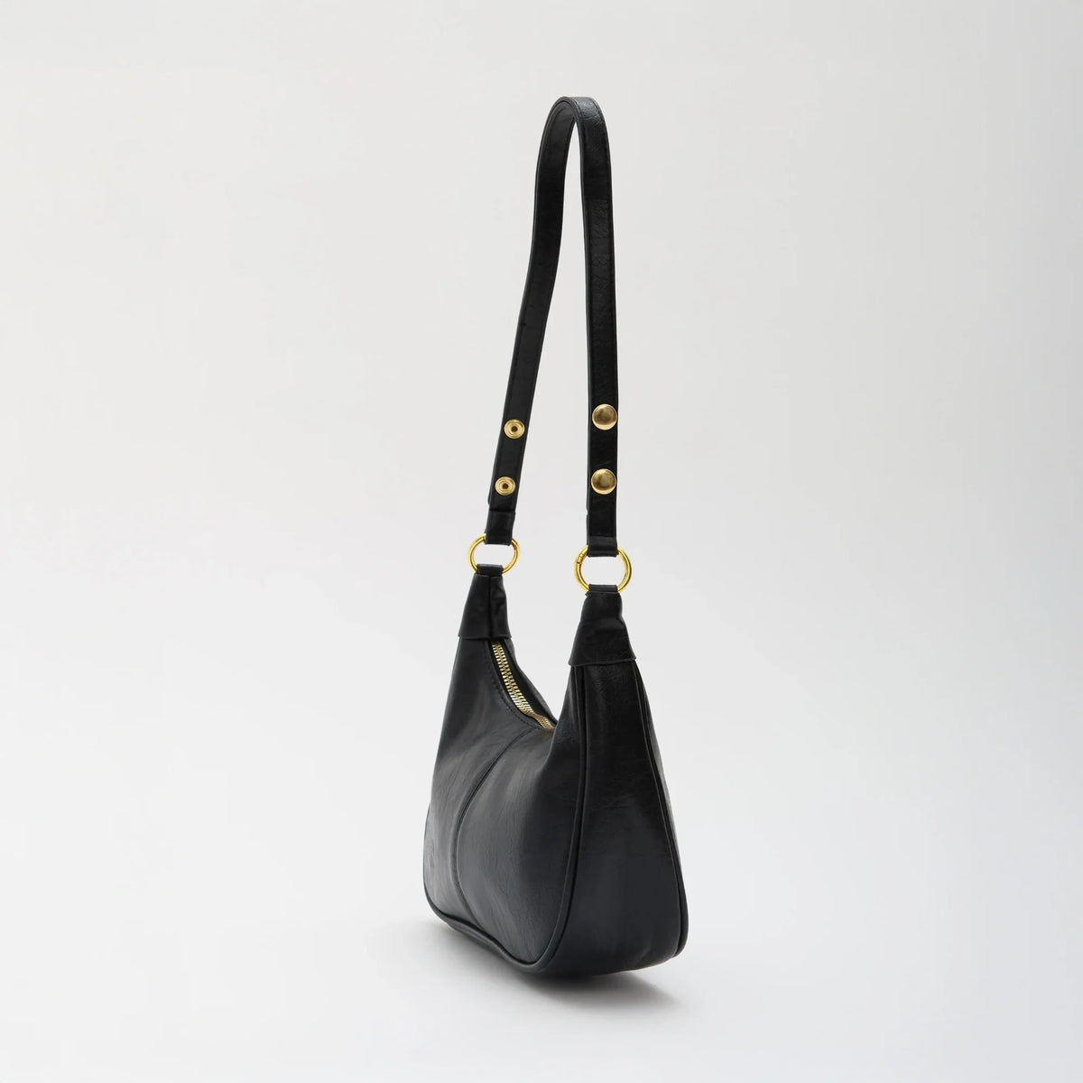 Crossbody Bag Faux Leather with Zip and Snap-Adjustable Strap