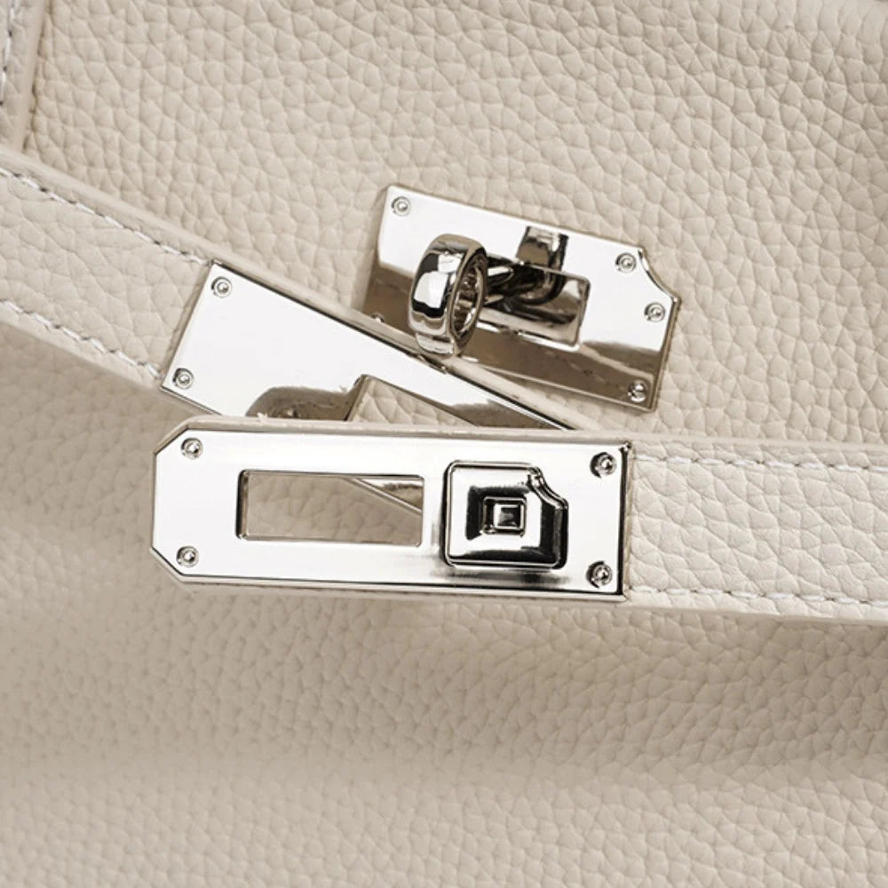 Top Handle Bag Grained Leather with Removable Crossbody Strap