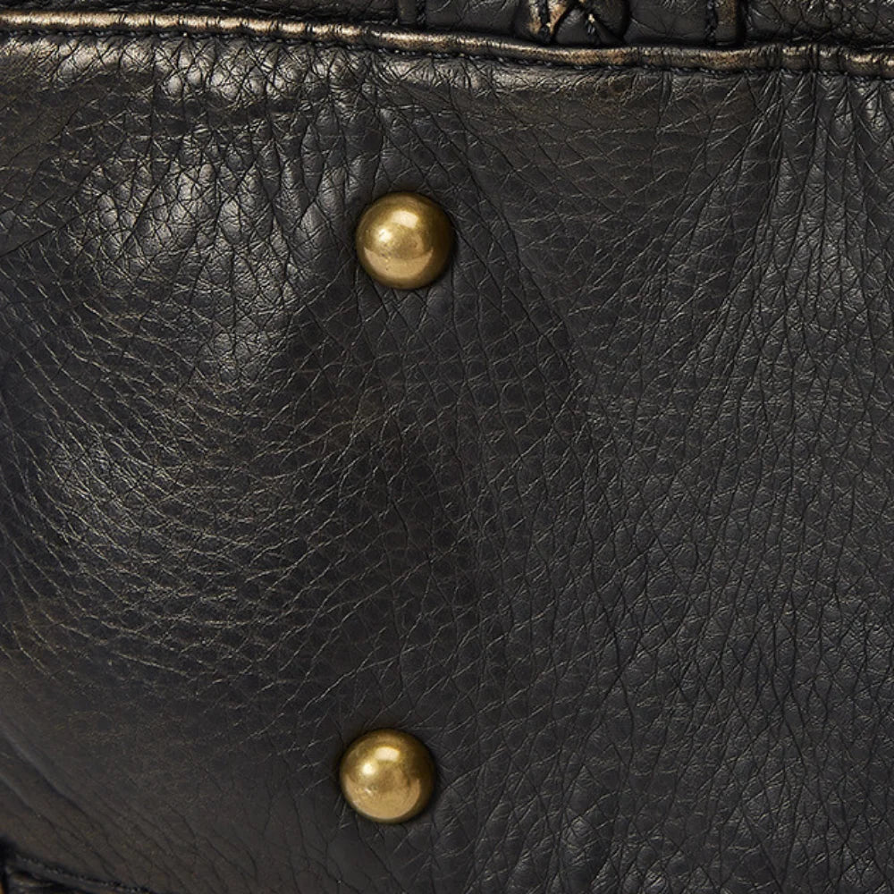 Crossbody Bag Grained Faux Leather with Top Handles and Zip Pockets