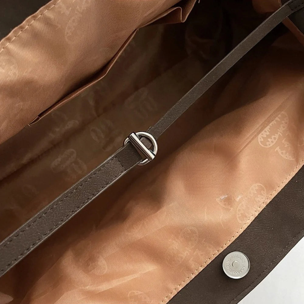 Tote Bag Faux Suede with Magnetic Closure for 16-Inch Laptop