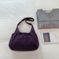 Crossbody Bag Checkered Nylon Polyester with Drawstring Front Pocket