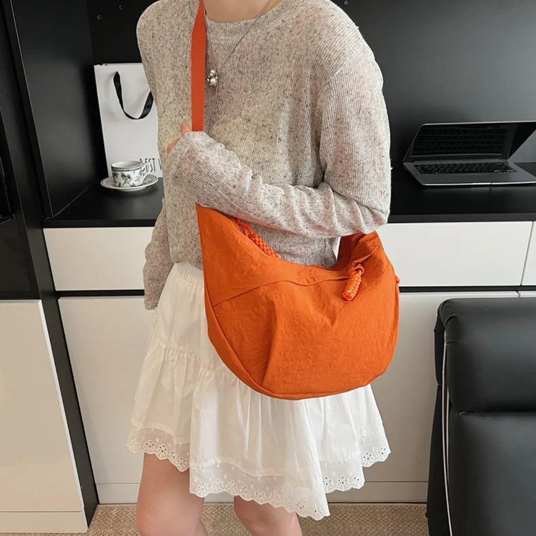 Crossbody Bag Water-Repellent Nylon with Zip and Adjustable Strap