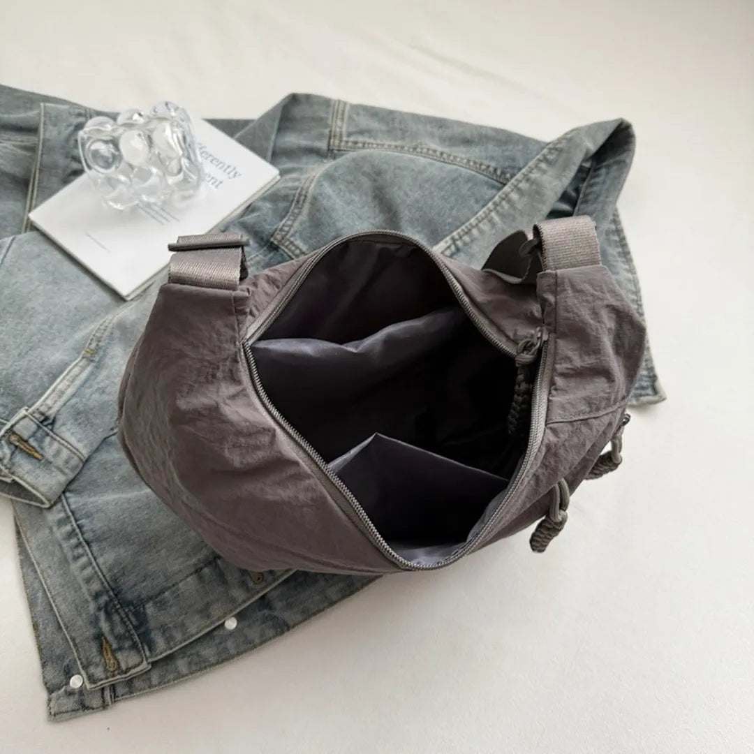 Crossbody Bag Water-Repellent Nylon with Zip and Adjustable Strap