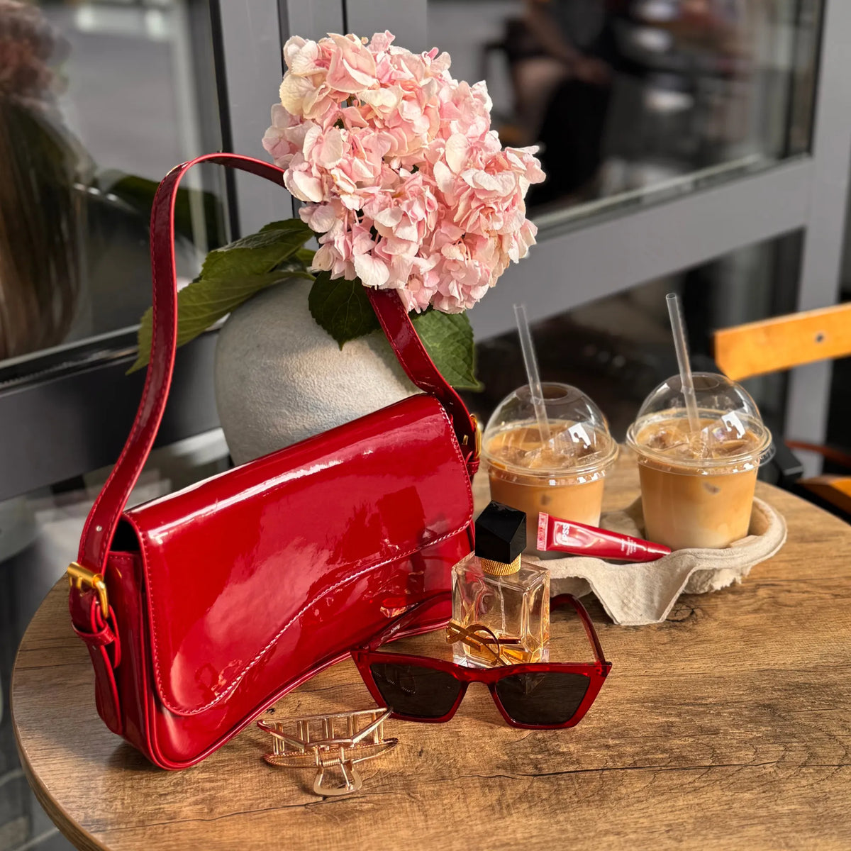 Crossbody Bag Faux Leather with Magnetic Flap and Detachable Strap