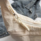 Crossbody Bag Water-Repellent Nylon with Zip and Adjustable Strap