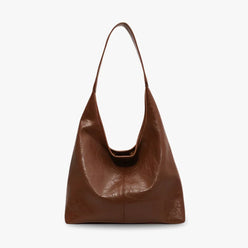 Hobo Bag Smooth Faux Leather with Snap Closure and Small Pouch