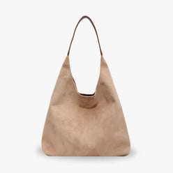 Hobo Bag Faux Suede with Magnetic Closure, Pouch and Laptop Fit