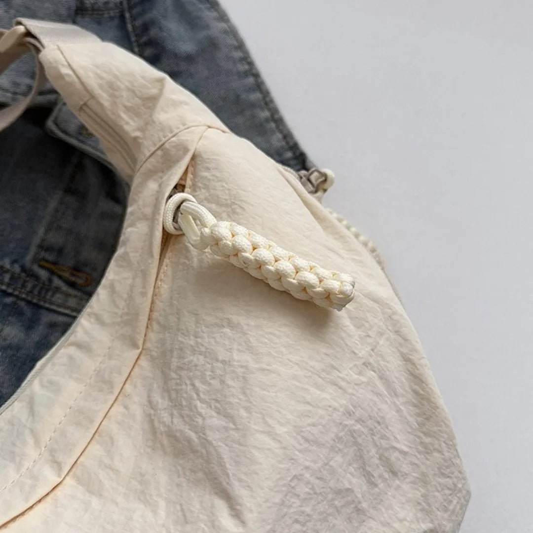 Crossbody Bag Water-Repellent Nylon with Zip and Adjustable Strap