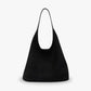 Hobo Bag Faux Suede with Magnetic Closure, Pouch and Laptop Fit