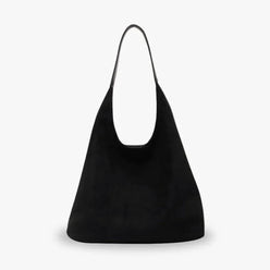 Hobo Bag Faux Suede with Magnetic Closure, Pouch and Laptop Fit