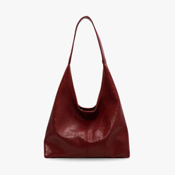 Hobo Bag Smooth Faux Leather with Snap Closure and Small Pouch