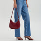 Crossbody Bag Faux Leather with Zip and Snap-Adjustable Strap