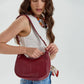 Crossbody Bag Faux Leather with Zip and Snap-Adjustable Strap
