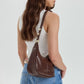 Crossbody Bag Faux Leather with Zip and Snap-Adjustable Strap