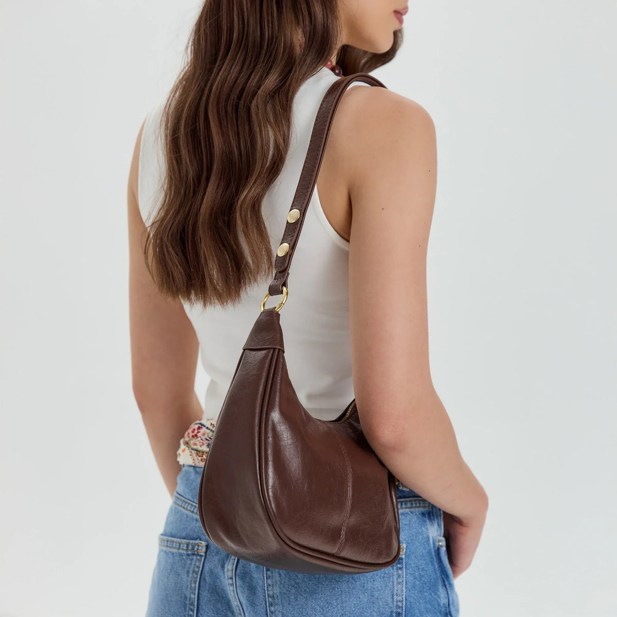Crossbody Bag Faux Leather with Zip and Snap-Adjustable Strap