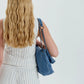 Shoulder Bag Upcycled Denim with Chain Handles and Snap Closure