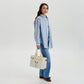Crossbody Bag Corduroy with Top Handles, Zip Pockets and Strap
