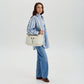 Crossbody Bag Corduroy with Top Handles, Zip Pockets and Strap