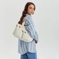 Crossbody Bag Corduroy with Top Handles, Zip Pockets and Strap