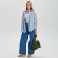 Crossbody Bag Corduroy with Top Handles, Zip Pockets and Strap