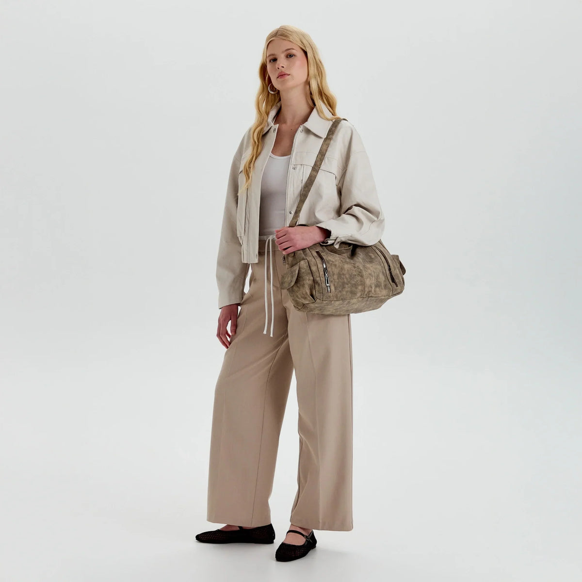Laptop Bag Faux Leather with Handles and Adjustable Shoulder Strap