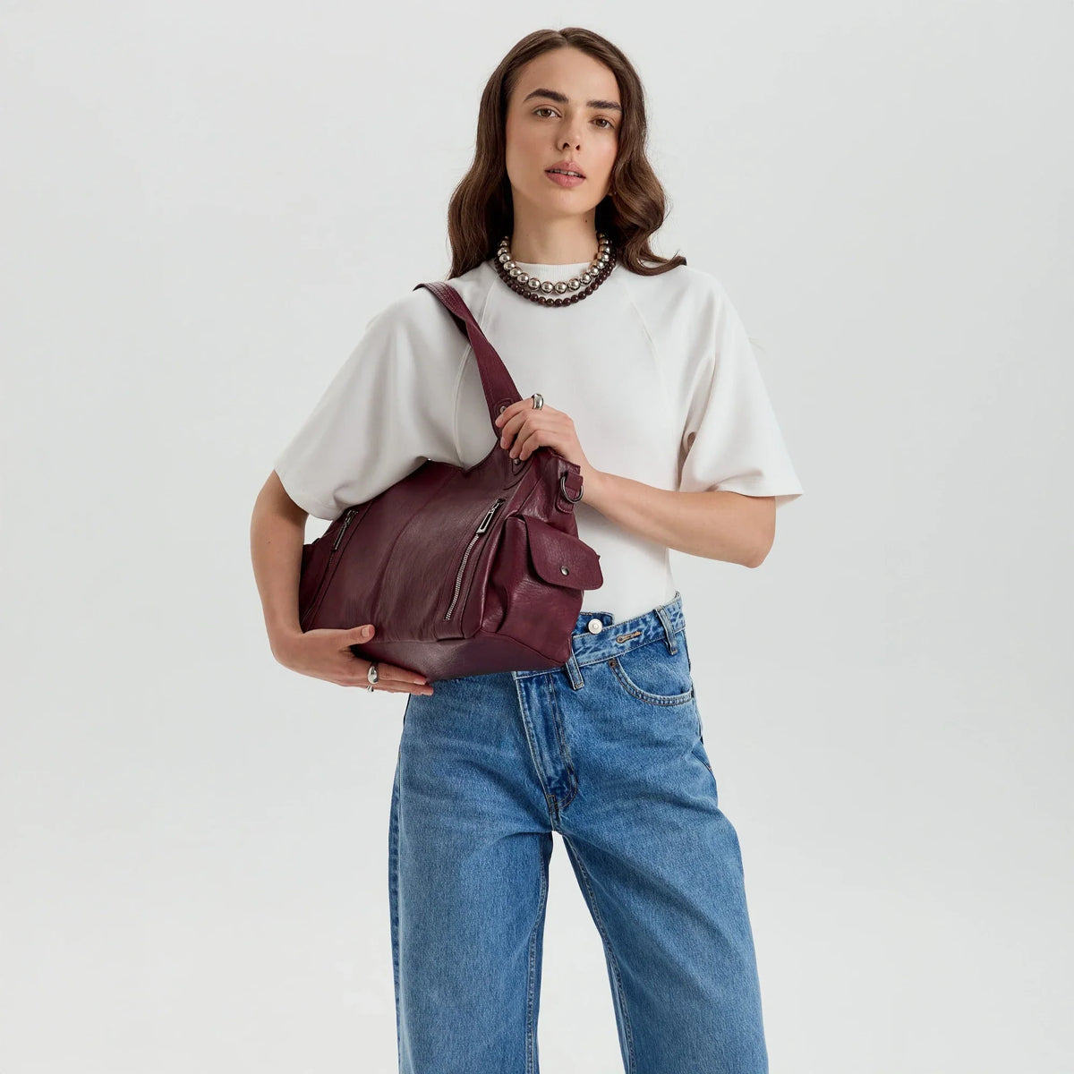 Laptop Bag Faux Leather with Handles and Adjustable Shoulder Strap
