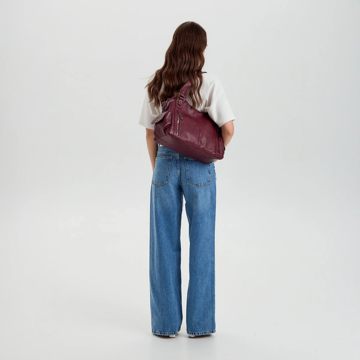 Laptop Bag Faux Leather with Handles and Adjustable Shoulder Strap