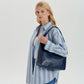 Hobo Bag Smooth Faux Leather with Magnetic Closure and Pockets