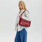 Hobo Bag Smooth Faux Leather with Magnetic Closure and Pockets